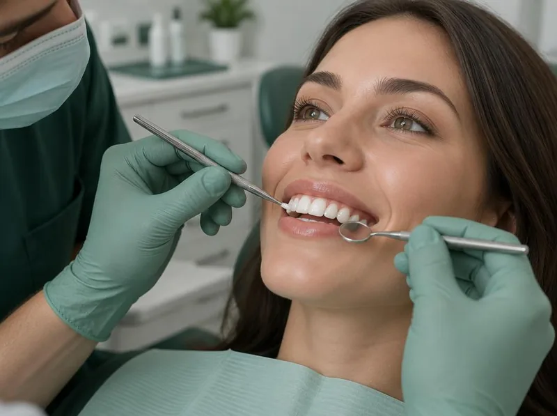 Illustrative smile before professional cleaning and whitening