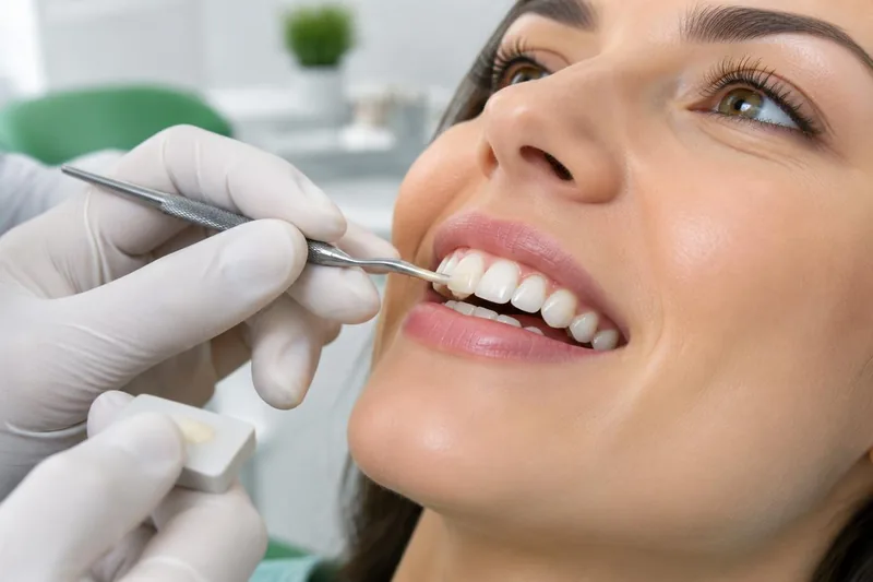 Aesthetic composite filling treatment